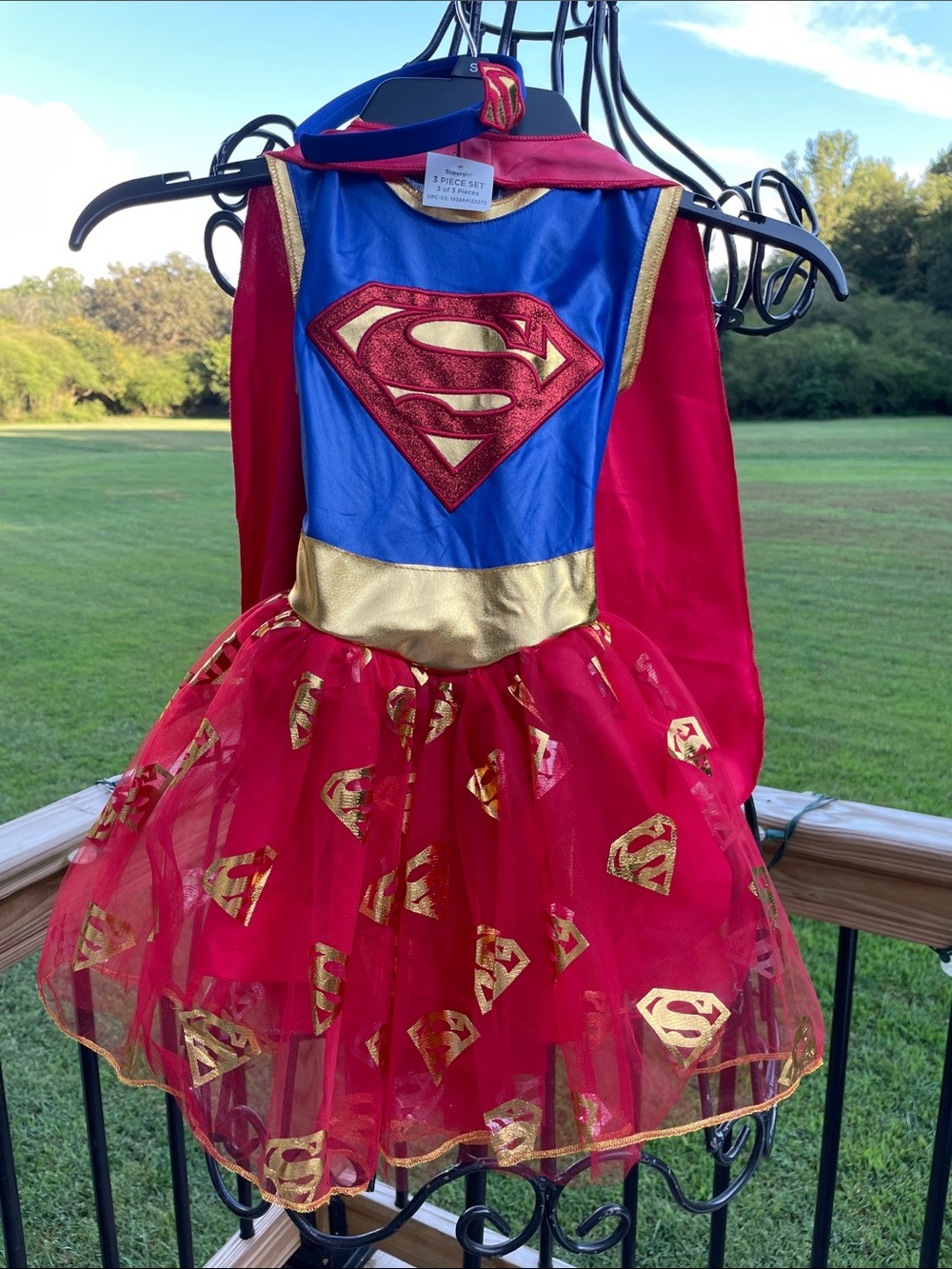 Supergirl Halloween Costume with Cape  and Headband - NWOT